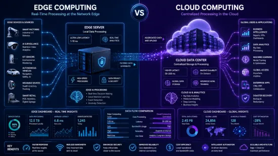 Edge computing technology processing real-time data near connected devices