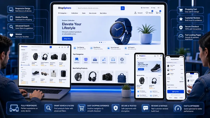 Responsive e-commerce website design across devices